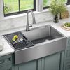 36&rdquo; Retrofit Farmhouse Apron Front 16 Gauge Stainless Steel Single Bowl Kitchen Sink for Undermount / Drop-In Installation with Accessories